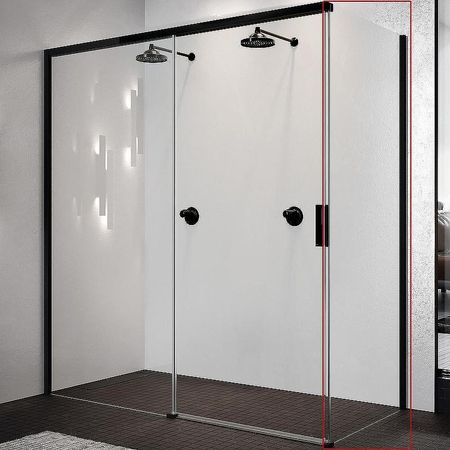 Душевая стенка Novellini Opera 90 R OPEFH89D-1H профиль Черный матовый стекло прозрачное