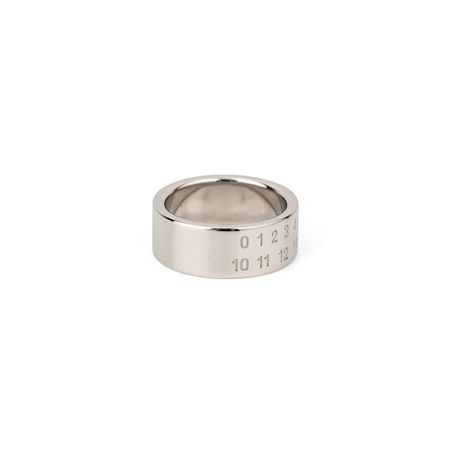 MM6 Maison Margiela Глянцевое серебристое кольцо с гравировкой логотипа