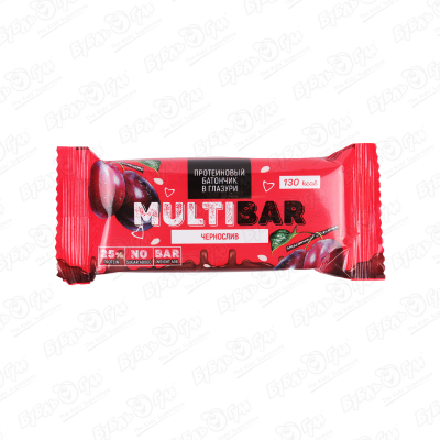 Батончик MULTIBAR без сахара чернослив 40г