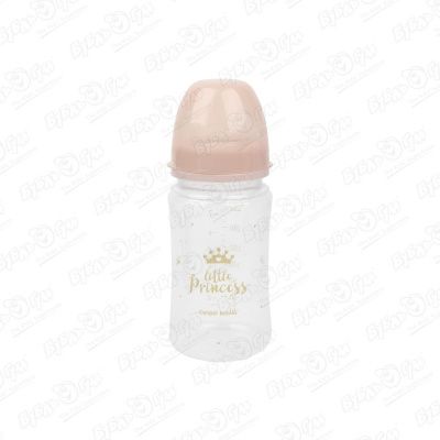 Бутылка Canpol babies Royal baby пластиковая с широким горлышком розовая 240мл с 3мес