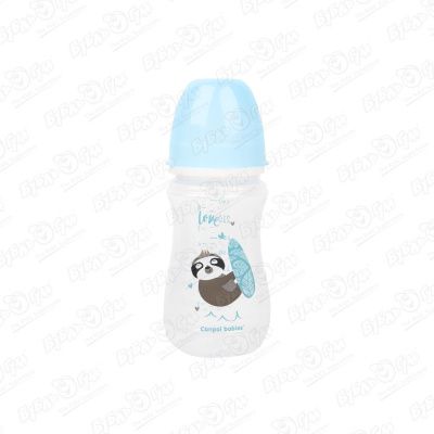 Бутылка Canpol babies Exotic Animals пластиковая с широким горлышком голубая 240мл с 3мес