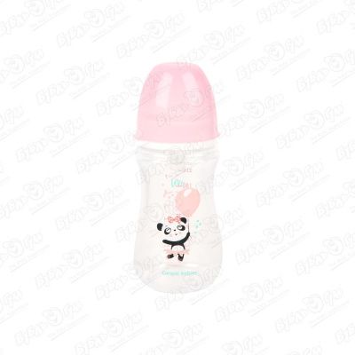 Бутылка Canpol babies Exotic пластиковая с широким горлышком розовая 240мл с 3мес