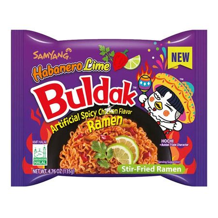 Лапша Samyang Hot Chicken Ramen со вкусом курицы, перцем хабанеро и лаймом, 135 г