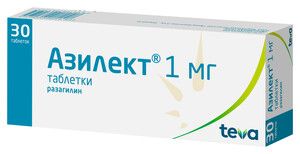 Лекарственное средство Азилект Таблетки 1 мг 30 шт