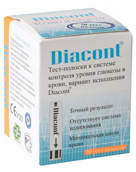 Диаконт тест-полоски д глюкометра №50