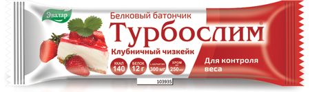 Турбослим клубничный чизкейк для контроля веса батончик 50г 172₽