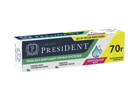 ПрезиДент Гарант крем для фиксации зубнпротезов нейтральный вкус 70г 594₽