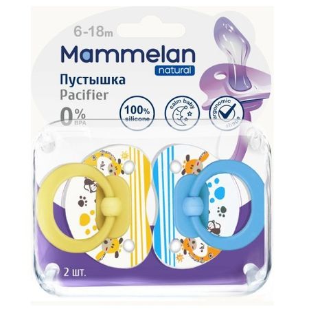 Маммелан пустышка силиконовая 6-18мес 2 167₽