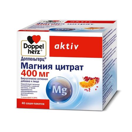 Доппельгерц Магния цитрат пор 400мг саше 6г 40 1756₽