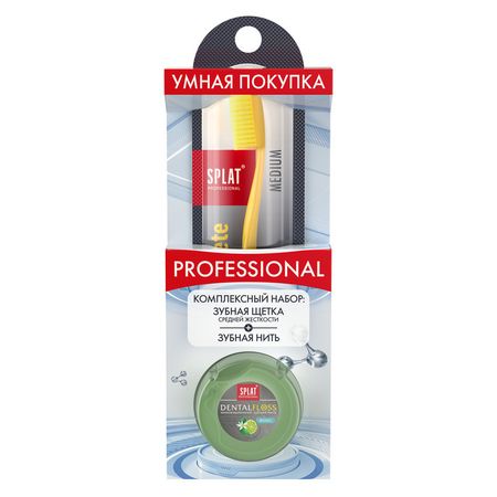 Сплат набор Профешнл зуб щетка Ультра Комплит средняянить ДенталФлосс объемная бергамот лайм 30м 236₽