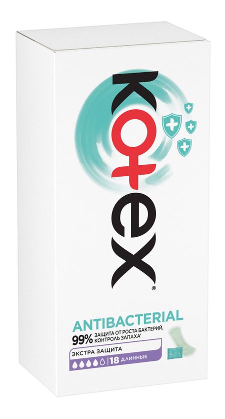 Котекс прокладки ежедневные Антибактериал длинные 18 244₽