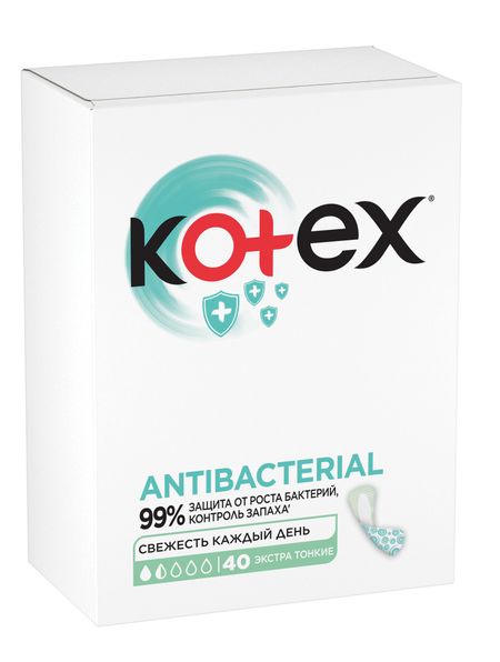 Котекс прокладки ежедневные Антибактериал Экстра тонкие 40 419₽