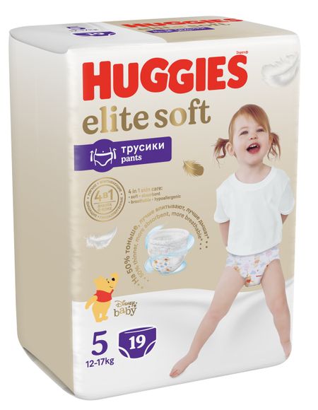 Хаггис Элит Софт 5 трусики-подгузники 12-17кг 19 1368₽