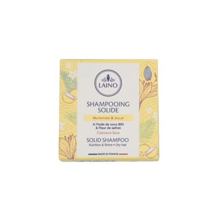 Лэно твердый шампунь для сухих волос органическое кокосовое масло и шафран 60г 480₽