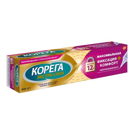 Корега крем для фиксации зубных протезов максимальная фиксациякомфорт нейтр 40г 347₽