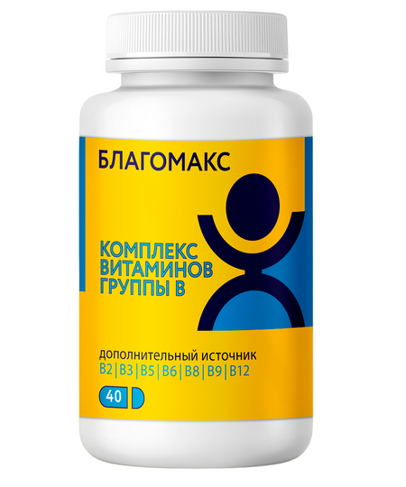 благомакс комплекс витаминов группы в n40 капс по 015г 198₽