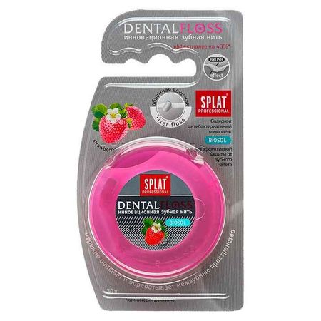Сплат нить зубная Профешнл ДенталФлосс объемная клубника 30м 235₽