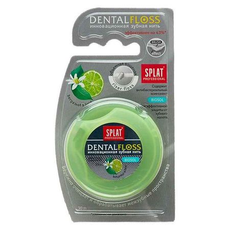 Сплат нить зубная Профешнл ДенталФлосс объемная бергамот лайм 30м 235₽