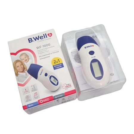 БВелл термометр WF-1000 инфракрасный лобный ушной д детей 2в1 1641₽