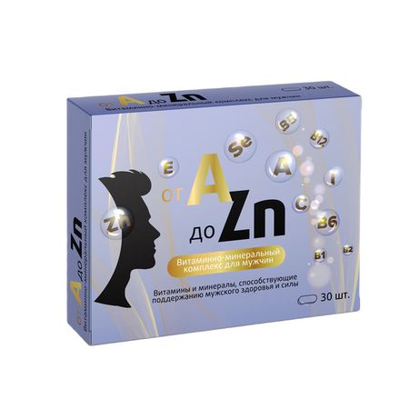 Витаминный комплекс A-Zn для мужчин таб п о 900мг 30 БАД 177₽