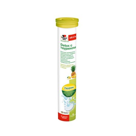 Доппельгерц Актив Детокс таб шип 6500мг 15 с таурином Ананас Лимон БАД 445₽