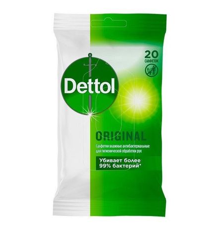 Деттол салфетки влажные антибактериальные AWW без спирта 20 125₽
