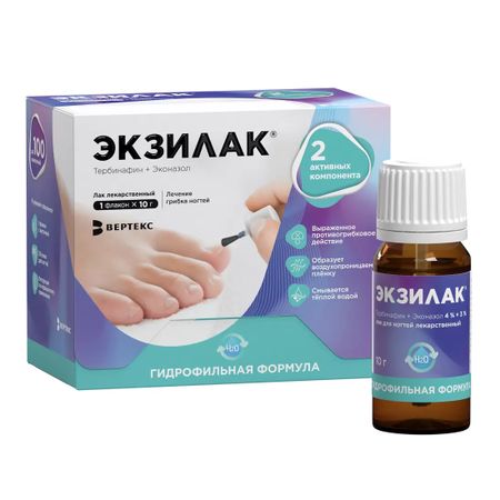 Экзилак лак д ногтей 43 10г 1 пилочка д ногтей 30шт 1040₽