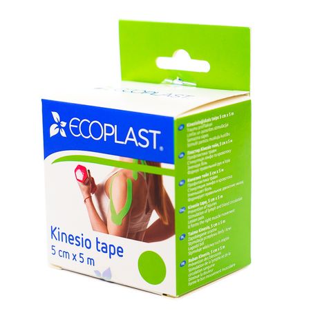 Экопласт кинезио тейп 5смх5м зеленый 806₽