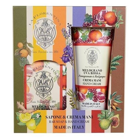 Ла Флорентина набор мыло 106г крем для рук 75мл гранат красный виноград 1199₽