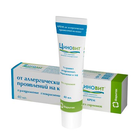 Циновит крем для лица тела против шелушения зуда 40мл