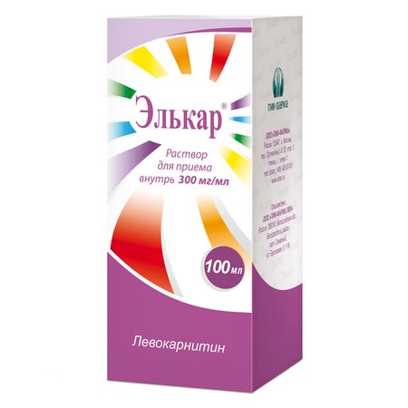 Элькар р-р для приема внутрь 300мг мл 100мл 766₽