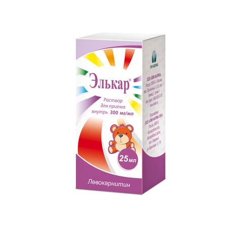 Элькар р-р для приема внутрь 300мг мл 25мл 351₽