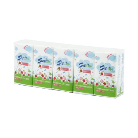 СофтЛайф платки носовые трехслойные клубника 10х10 161₽