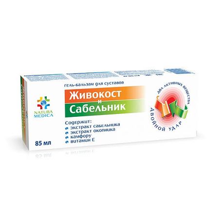 Натура Медика гель-бальзам для тела для суставов живокост сабельник 85мл 166₽