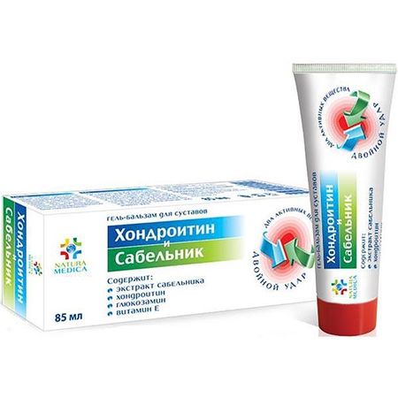 Натура Медика гель-бальзам для тела для суставов хондроитин сабельник 85мл 173₽