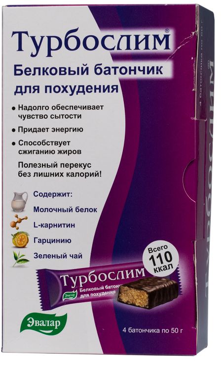 Турбослим диетический батончик 50г 4 576₽