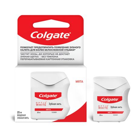 Колгейт нить зубная Оптик Вайт 25м 221₽