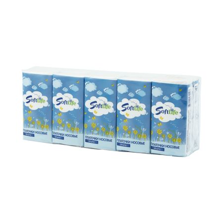 СофтЛайф платки носовые бумажные трехслойные 10х10 189₽