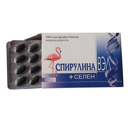 Спирулина ВЭЛселен таб 500мг 120 196₽