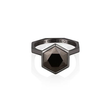 Vertigo Jewellery Lab Кольцо HEXO Geometry black из золота с гранатом
