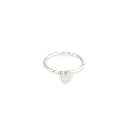 УРА jewelry Кольцо из серебра с белым сердцем