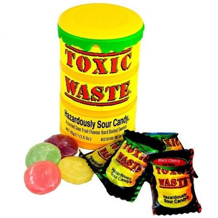 Леденцы Toxic Waste в грузовике, 3 шт, 126гр, желтая бочка