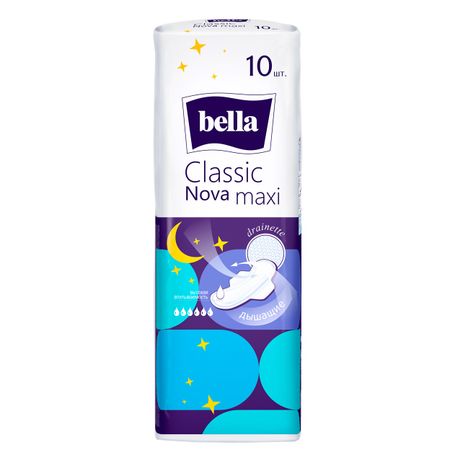 Белла прокладки гигиенические классик нова макси с крылышками 10 151₽