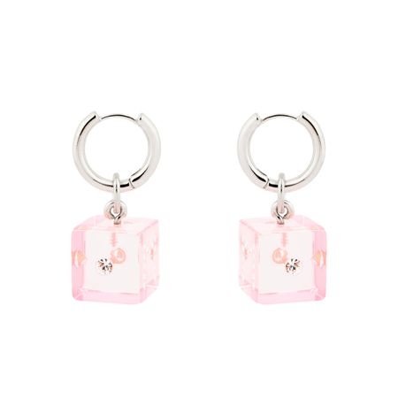 Marni Серьги с розовыми кубиками и кристаллами