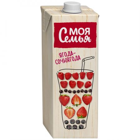 Напиток сокосодержащий Моя Семья Ягода-Сочнягода, 0,95 л
