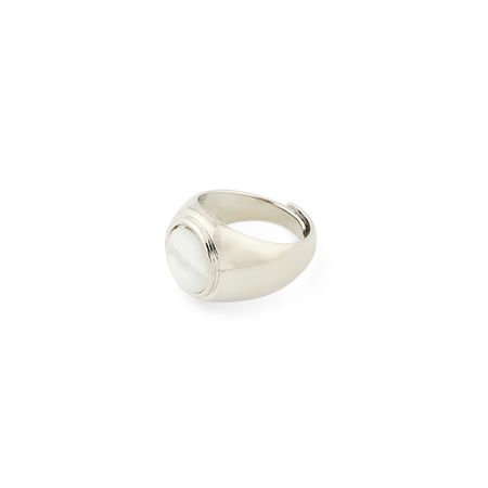 Maru Jewelry Печатка «Взгляд белый» из нержавеющей стали с ювелирной смолой