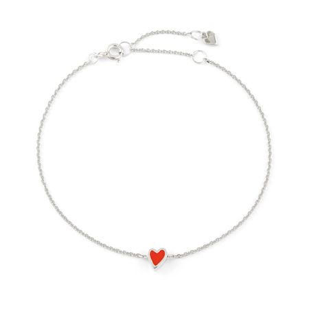 УРА jewelry Браслет из серебра с красным сердцем