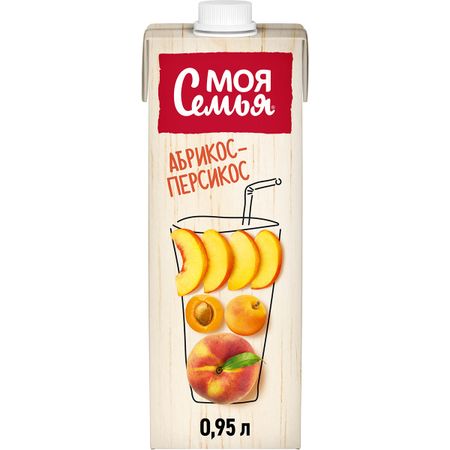 Напиток сокосодержащий Моя Семья из яблок, персиков и абрикосов 0,95 л