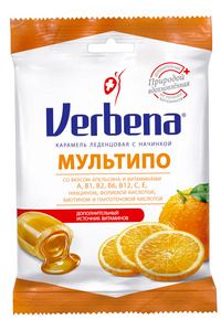 Вербена Карамель леденцовая с начинкой мультипо 60 г