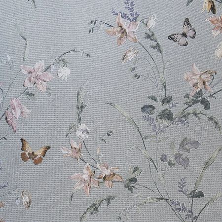 Обои Andrea Rossi Gavi 54373-5 Винил на флизелине 10610 ГолубойЗеленыйРозовый БабочкиЦветы 4800₽